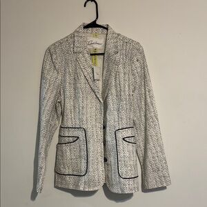 Calvin Klein Women's White and Black Tweed Blazer
